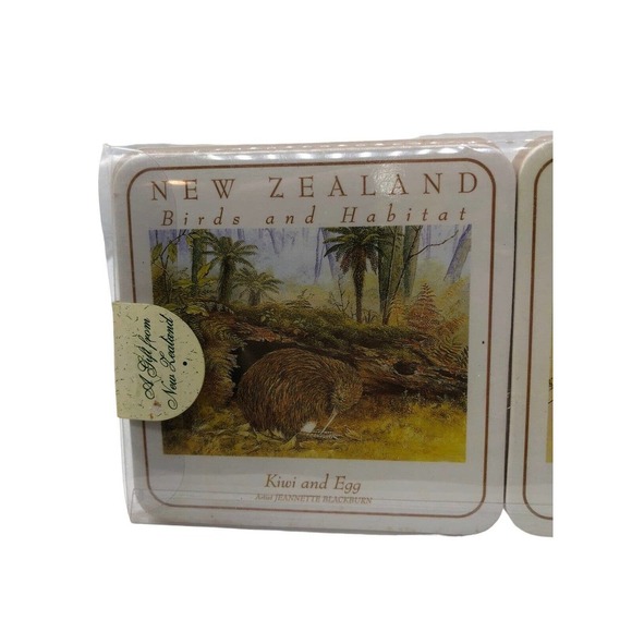 New Zealand Coasters Set NEW 6 Birds and Habitat Coasters Kiwi World - Picture 5 of 12